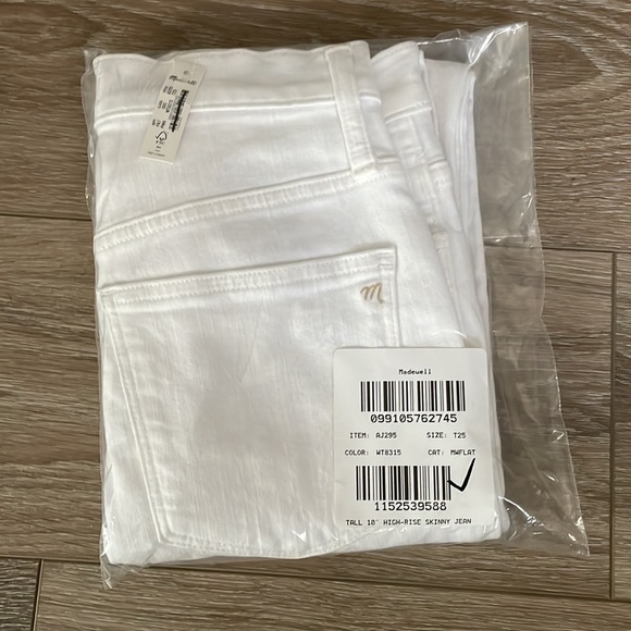 Madewell Tall 10" High-Rise Skinny Jeans in Pure White AJ295 - Picture 5 of 5